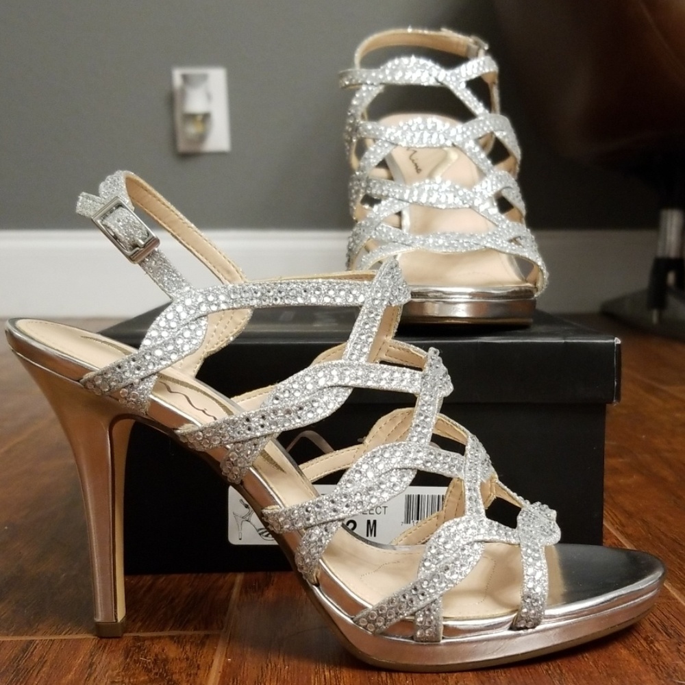 Nina Silver Dress Sandal Heels
